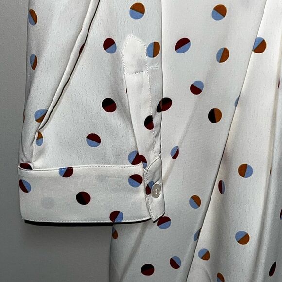 NWT ModCloth Pleasant Confidence Dress Polka Dot Tie Cream Pleats Pockets Sz 12 - Picture 4 of 8